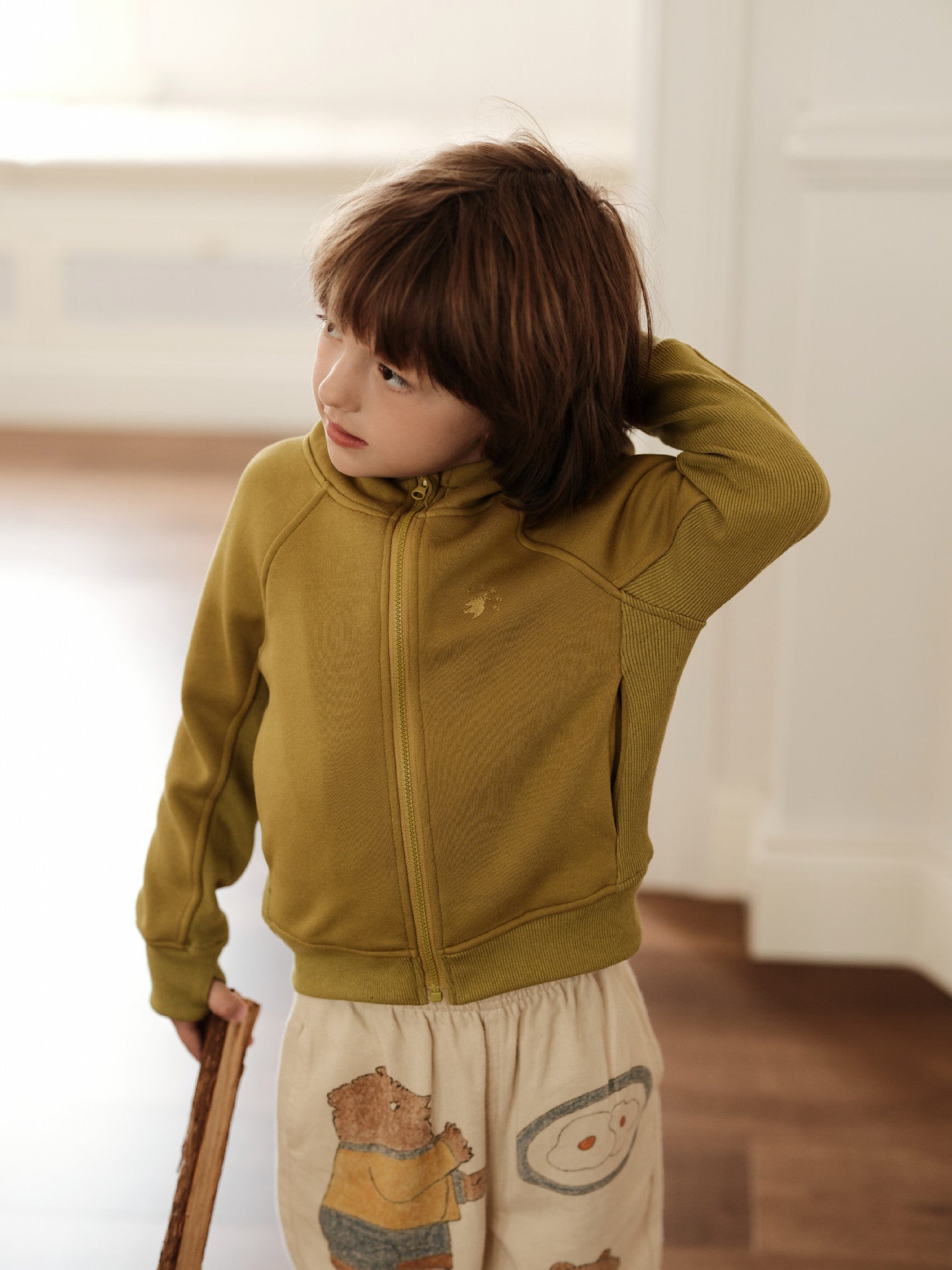 カーディガン・パーカー フーディ ジップアップ くすみカラー キッズ トップス【mh0011571】