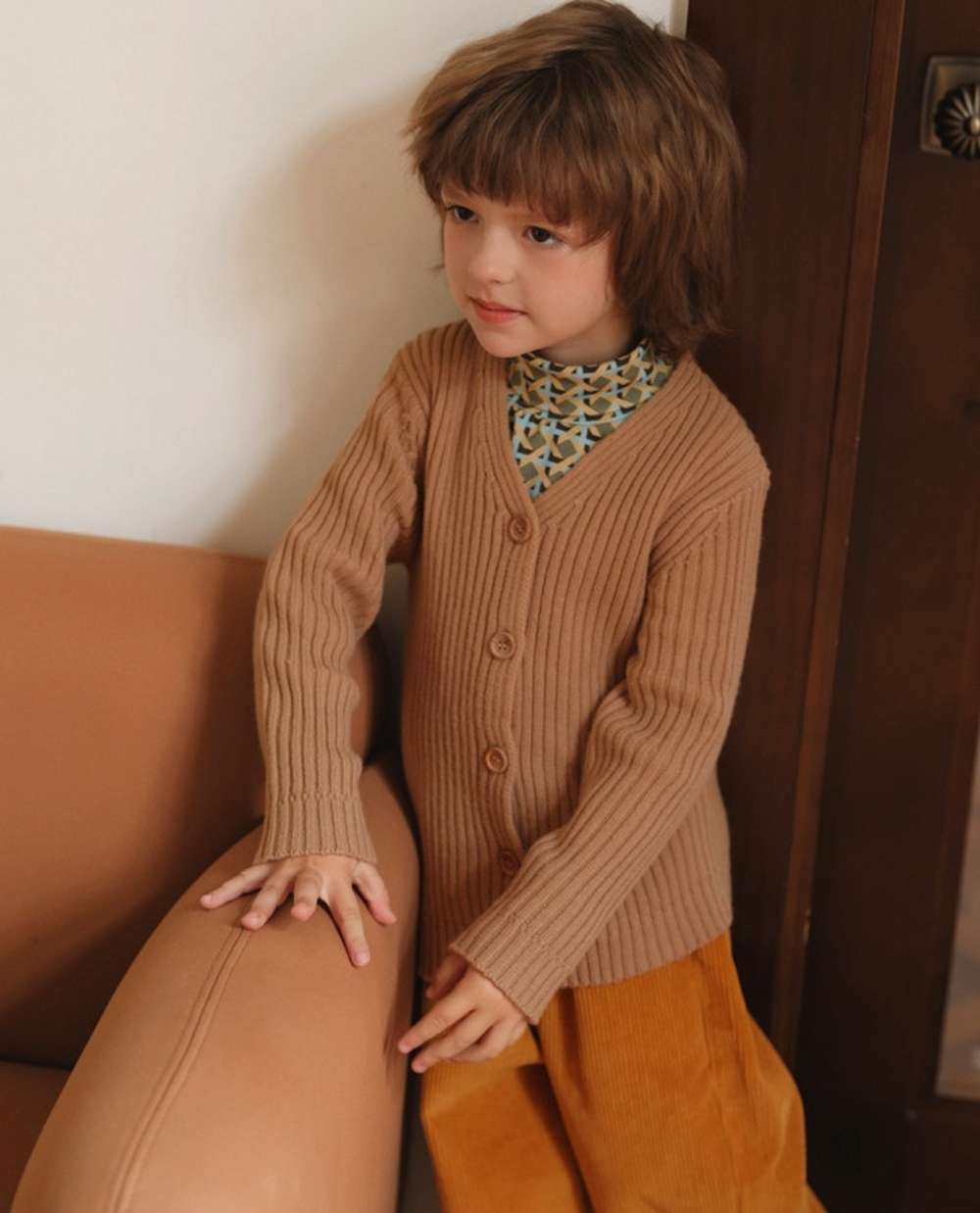 カーディガン・パーカー 長袖カーディガン Vネック リブニット ベーシックトップス【mh0011548】