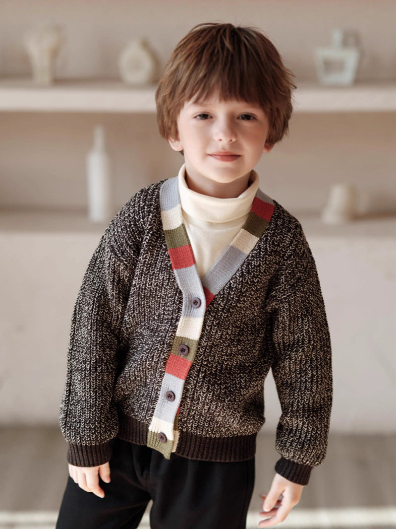 カーディガン・パーカー ニットカーディガン Vネック カラフル トリム【mh0011575】