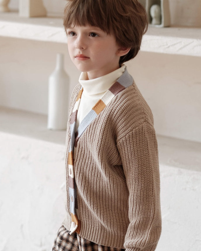 カーディガン・パーカー ニットカーディガン Vネック カラフル トリム【mh0011575】