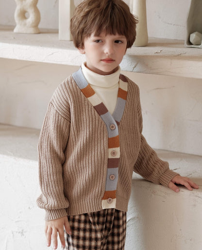 カーディガン・パーカー ニットカーディガン Vネック カラフル トリム【mh0011575】