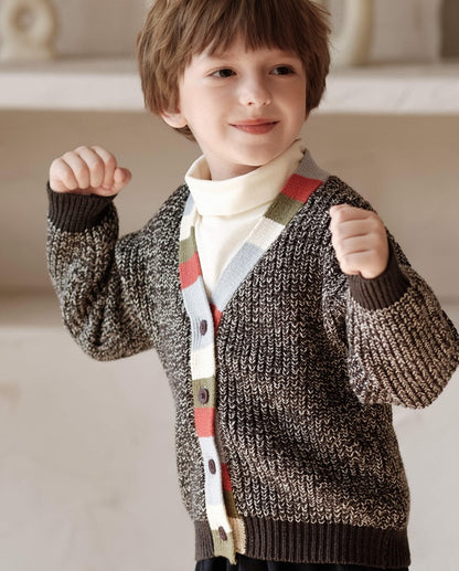 カーディガン・パーカー ニットカーディガン Vネック カラフル トリム【mh0011575】