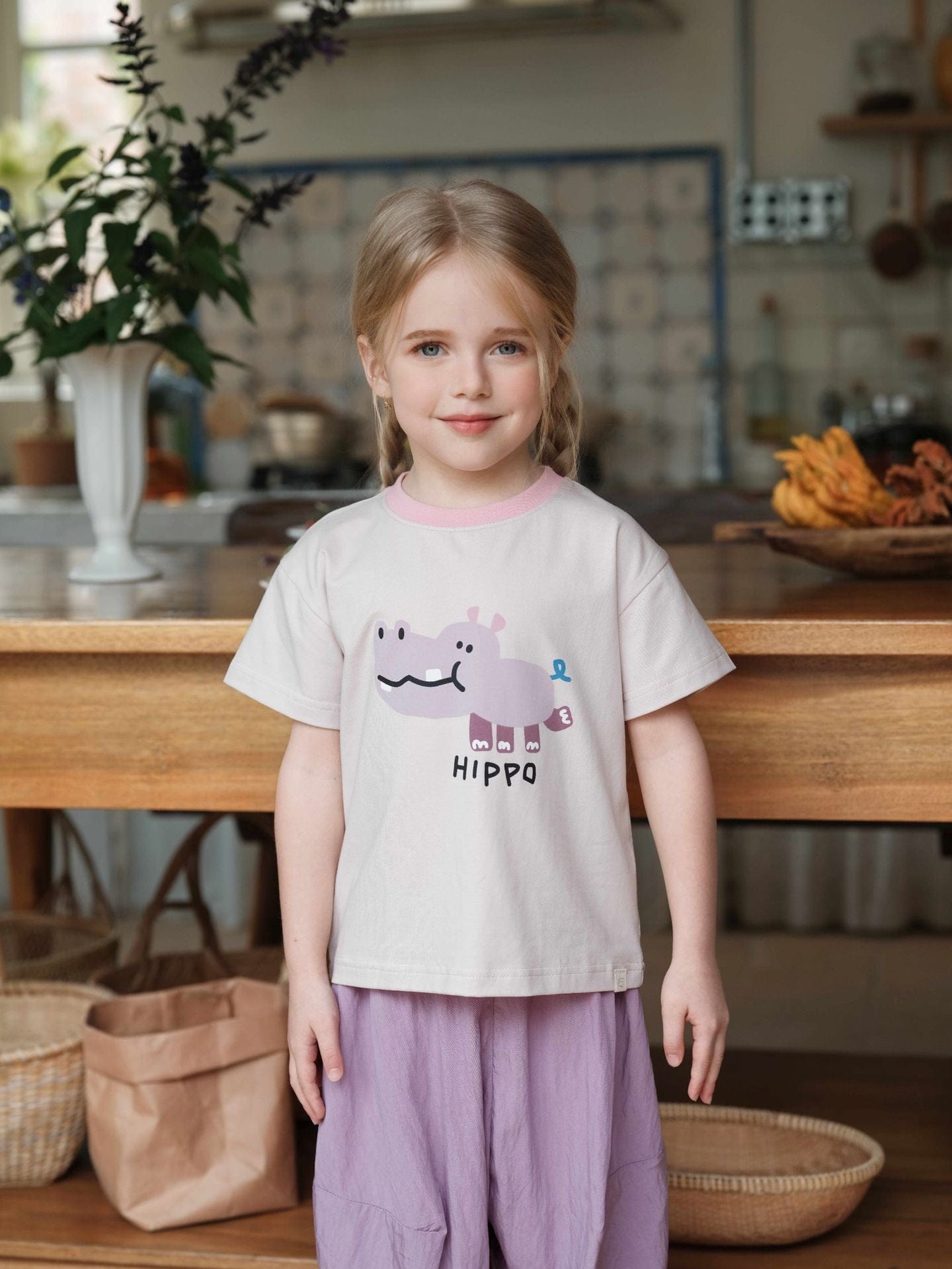 半袖Tシャツ Pink Purple / 80cm プリント柄半袖Tシャツ【mh0009409】