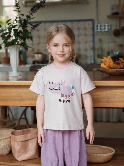 半袖Tシャツ Pink Purple / 80cm プリント柄半袖Tシャツ【mh0009409】