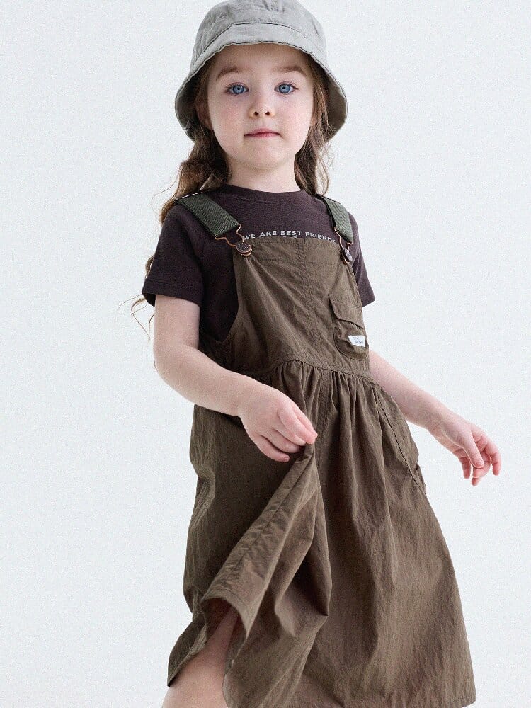 Multi Pocket Layering Bib Skirt ワークテイスト サロペットワンピース【mh0013188】 yunerma ノースリーブワンピース