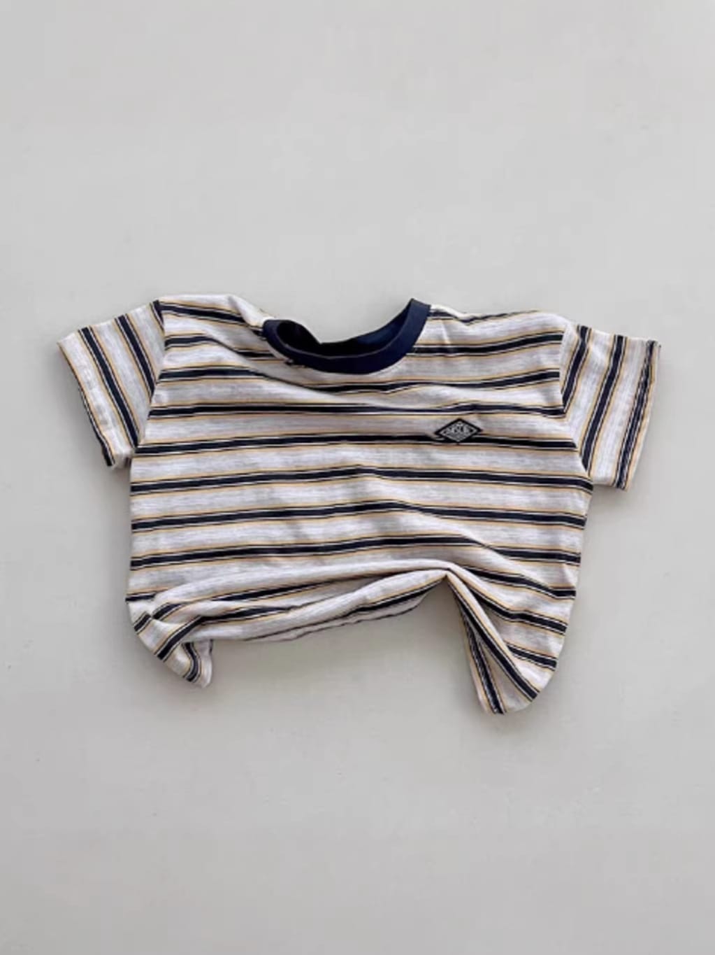 Multi-Stripe Summer Breathable Top マルチボーダー 半袖Tシャツ【mh0013272】 yi nian ni 半袖Tシャツ