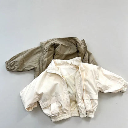 ショートコート・ジャケット・ジャンパー キッズアウター ジャケット スプリングコート ジャンパー ジッパーコート 2カラー【mh0004812】