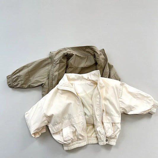 ショートコート・ジャケット・ジャンパー キッズアウター ジャケット スプリングコート ジャンパー ジッパーコート 2カラー【mh0004812】