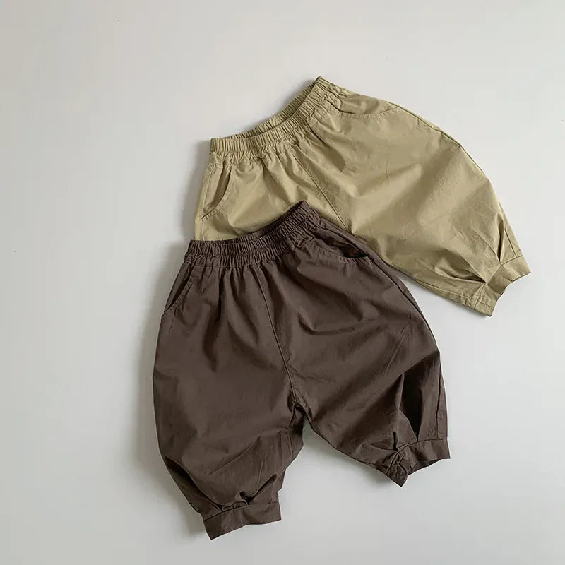 ロングパンツ・スウェットパンツ キッズパンツ 薄手 レトロ ルーズバルーンパンツ 2カラー【mh0005176】