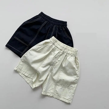 ハーフパンツ・ショートパンツ キッズパンツ デニムハーフパンツ シンプルベーシック 2カラー【mh0005524】