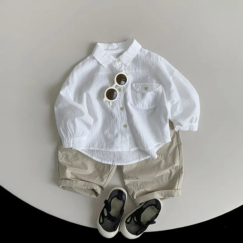 ロングパンツ・スウェットパンツ キッズパンツ ルーズクロップドパンツ シンプルベーシック 2カラー【mh0006344】