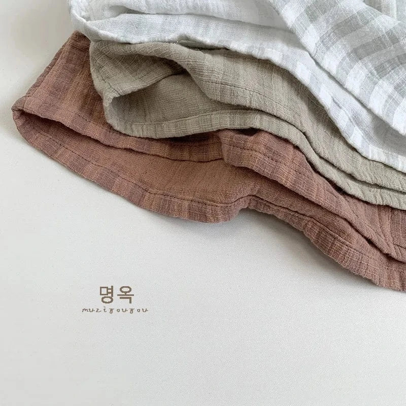 長袖シャツ・ブラウス キッズトップス 長袖スタンドカラーストライプルーズシャツ 3カラー【mh0006682】