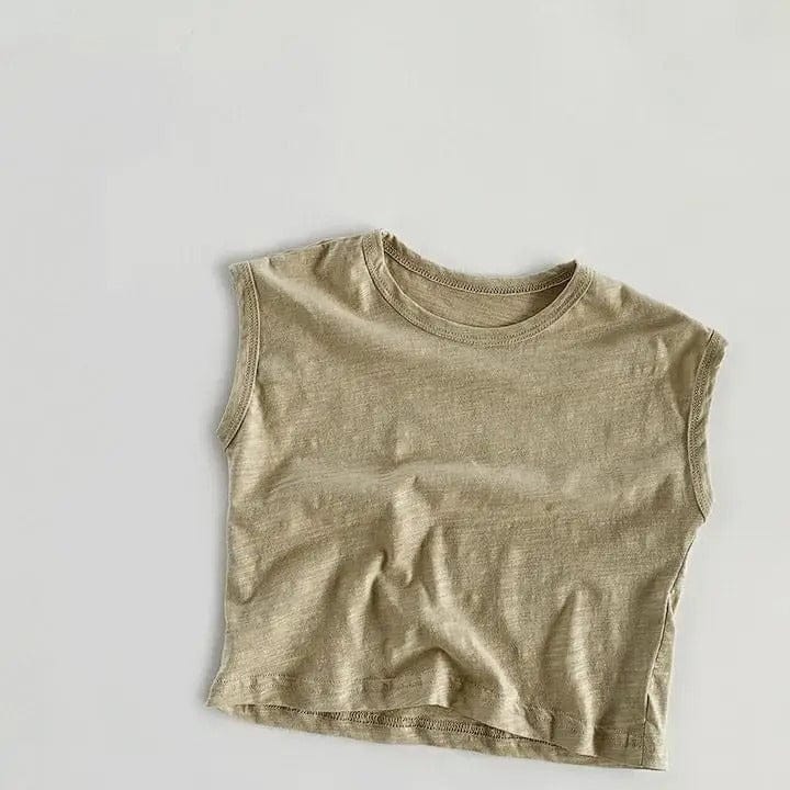 タンクトップ・キャミソール・ノースリーブトップス Apricot / 12M/80cm キッズ ノースリーブ Tシャツ タンクトップ ボーダー 無地【mh0000801】