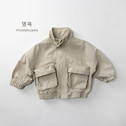 ショートコート・ジャケット・ジャンパー Beige / 80cm ビッグポケットシンプルブルゾンジャケット【mh0010882】