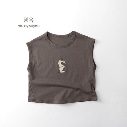 タンクトップ・キャミソール・ノースリーブトップス Beige / 80cm プリントノースリーブTシャツ【mh0010464】