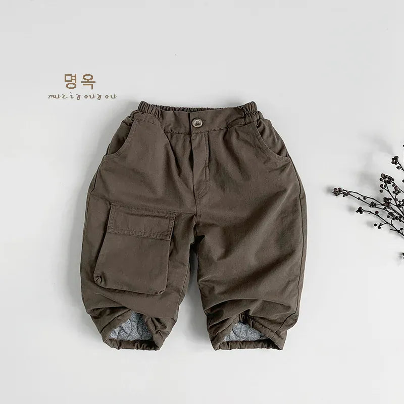 ロングパンツ・スウェットパンツ Brown / 12M  80CM キッズパンツ ポケットカーゴパデッド防寒ロングパンツ【mh0008103】