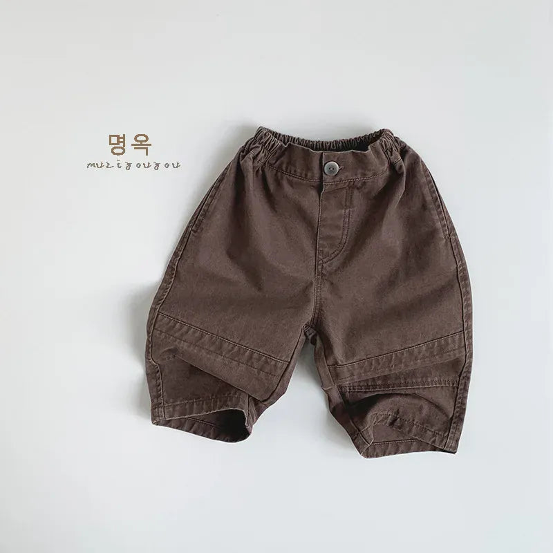 ロングパンツ・スウェットパンツ Brown / 12M  80CM キッズパンツ 切り替えロングルーズパンツ【mh0008856】