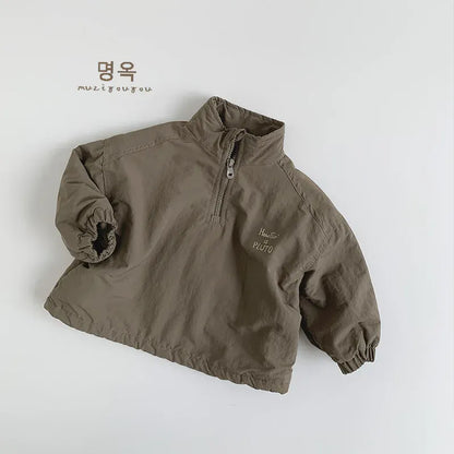 トレーナー・フーディ Brown / 80cm 12M キッズトップス ハーフジップスタンドカラー長袖プルオーバー【mh0008390】