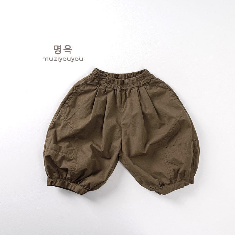 ロングパンツ・スウェットパンツ Brown / 80cm 刺繍ワンポイントルーズハーレムパンツ【mh0009819】