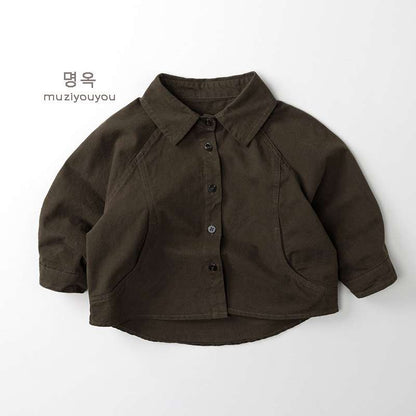 長袖シャツ・ブラウス Coffee / 80cm Long Sleeve Minimalist Shirt 長袖シャツ【mh0012015】