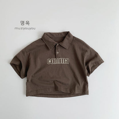 半袖シャツ・ブラウス Coffee / 80cm プリント半袖ポロシャツ【mh0009589】