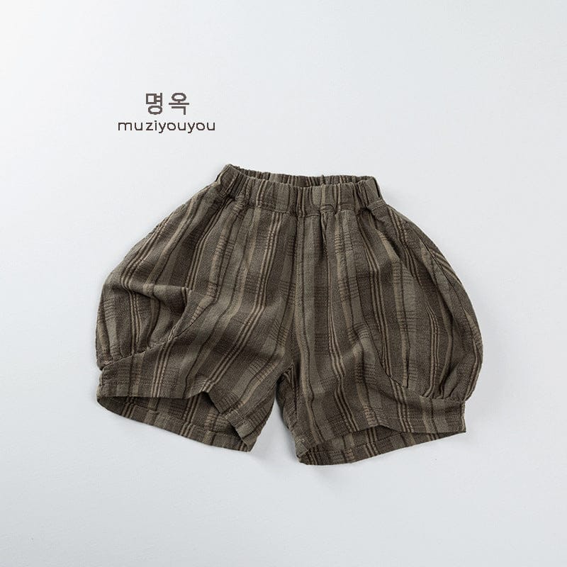 ハーフパンツ・ショートパンツ Coffee / 80cm ストライプバルーンショートパンツ【mh0009815】