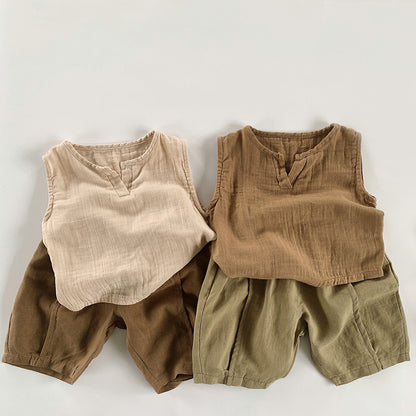 ロングパンツ・スウェットパンツ Cotton Linen Loose Cropped Pants コットンリネンセンタータックパンツ【mh0012241】
