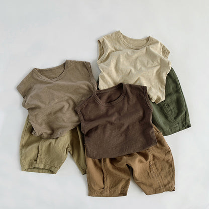 ロングパンツ・スウェットパンツ Cotton Linen Loose Cropped Pants コットンリネンセンタータックパンツ【mh0012241】