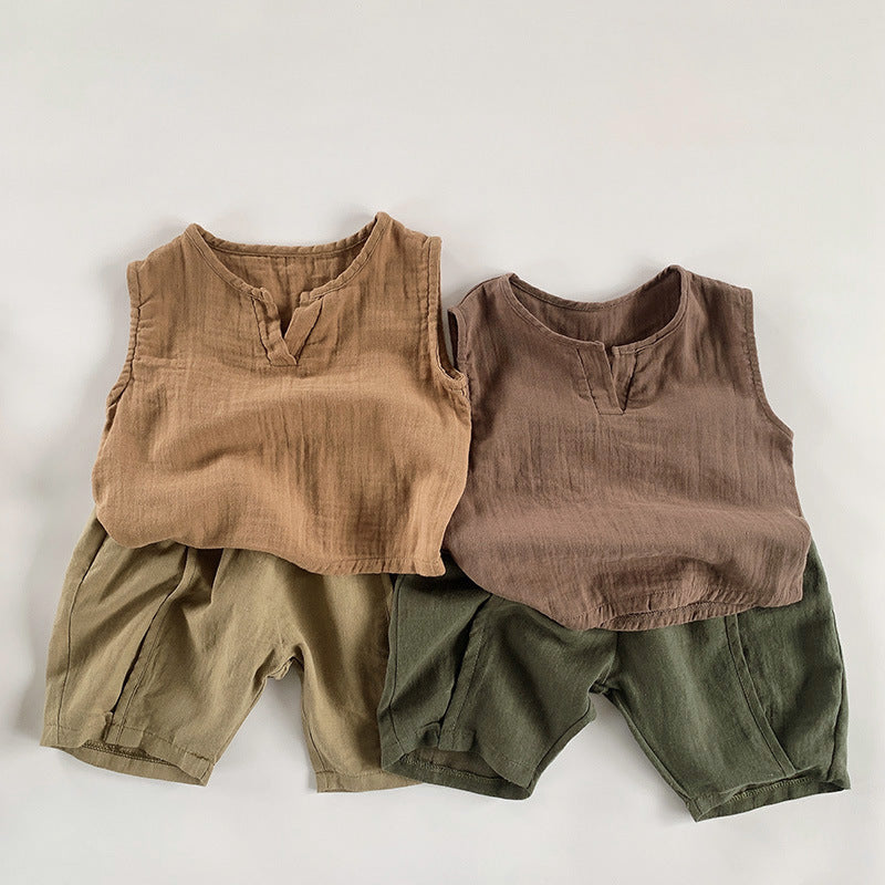 ロングパンツ・スウェットパンツ Cotton Linen Loose Cropped Pants コットンリネンセンタータックパンツ【mh0012241】