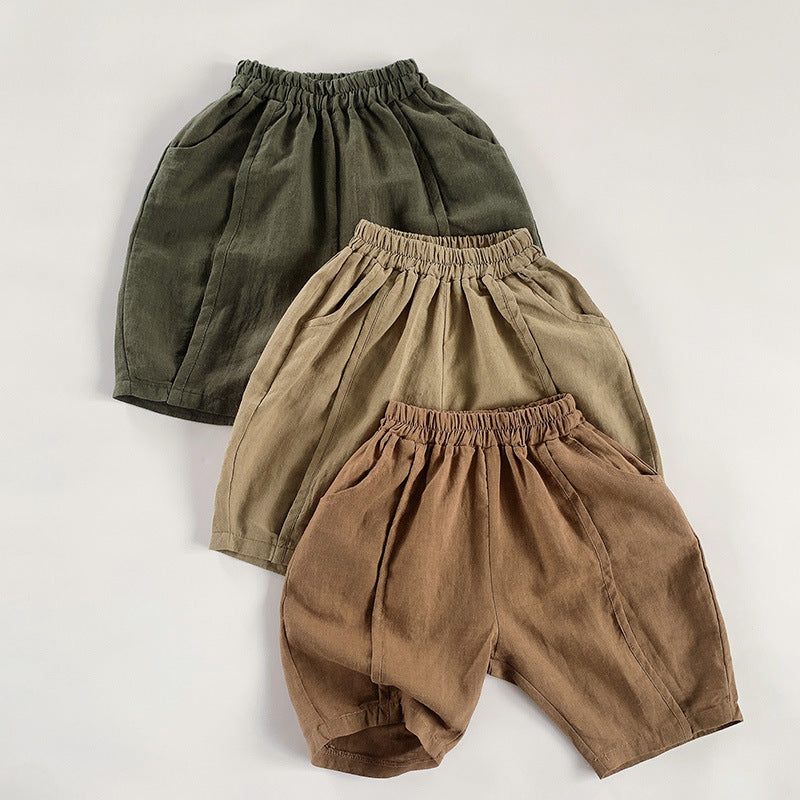 ロングパンツ・スウェットパンツ Cotton Linen Loose Cropped Pants コットンリネンセンタータックパンツ【mh0012241】