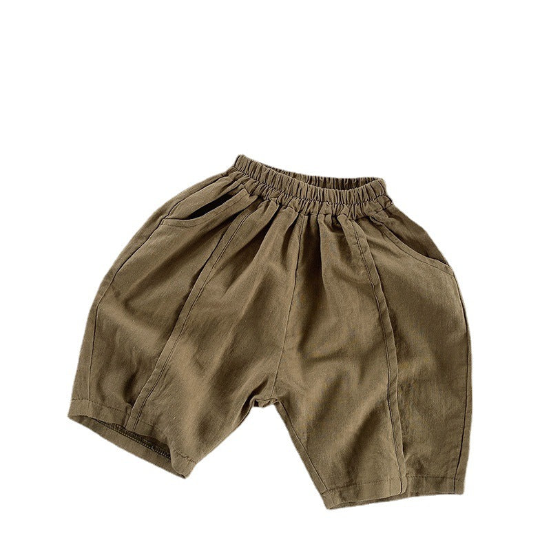 ロングパンツ・スウェットパンツ Cotton Linen Loose Cropped Pants コットンリネンセンタータックパンツ【mh0012241】