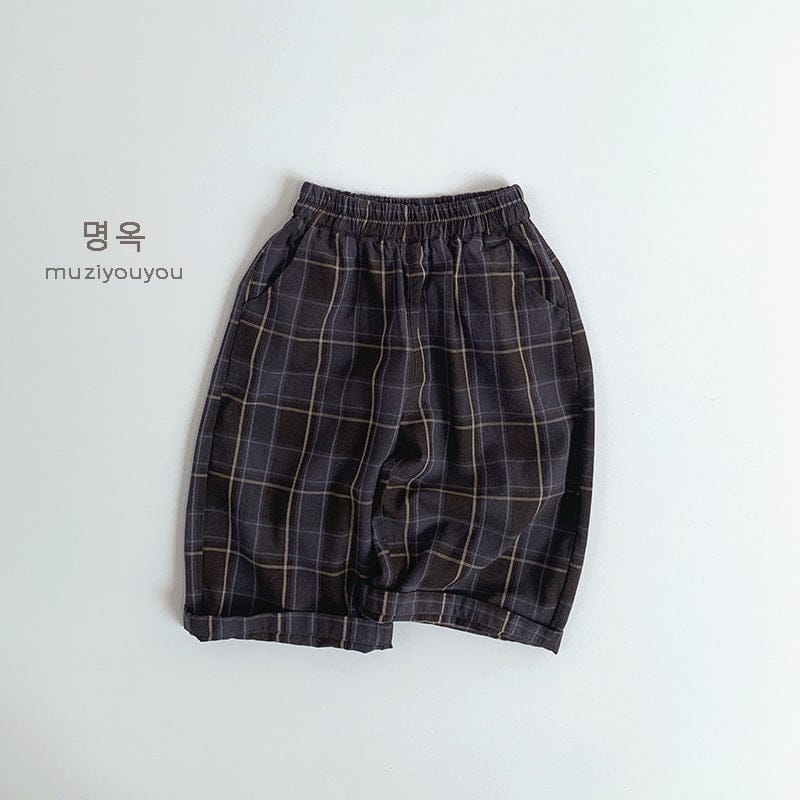 ロングパンツ・スウェットパンツ Dark Brown / 80cm レトロチェックルーズパンツ【mh0009585】