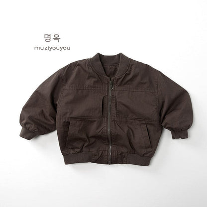 ショートコート・ジャケット・ジャンパー Dark Brown / 80cm シンプルミリタリーブルゾンジャケット【mh0010863】