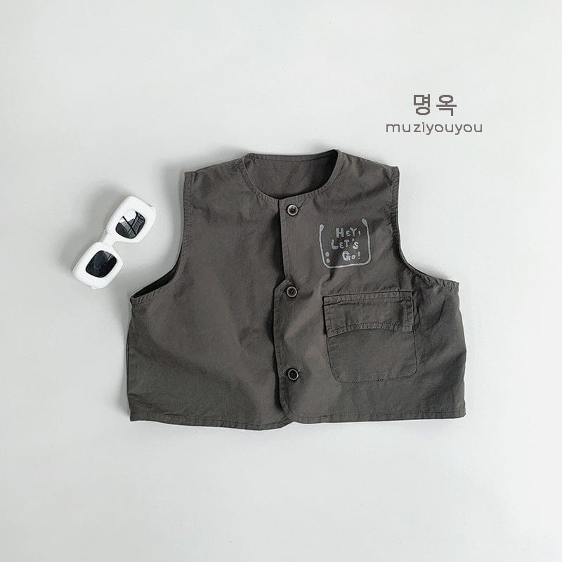 ベスト Dark Gray / 80cm ワンポイントロゴフロントオープンベスト【mh0009586】