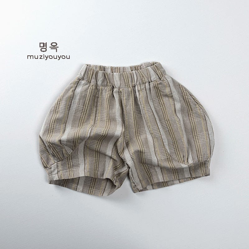ハーフパンツ・ショートパンツ Gray / 80cm ストライプバルーンショートパンツ【mh0009815】
