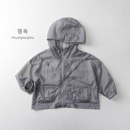 ショートコート・ジャケット・ジャンパー Gray / 80cm 薄手フーディージッパーサマージャケット【mh0010458】