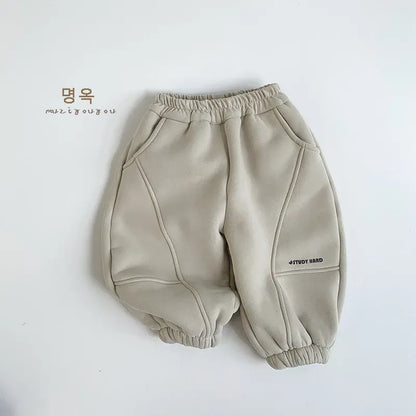 ロングパンツ・スウェットパンツ Gray Apricot / 12M  80CM キッズパンツ 裏ボアフリーススポーツスタイルロングスウェットパンツ【mh0008171】