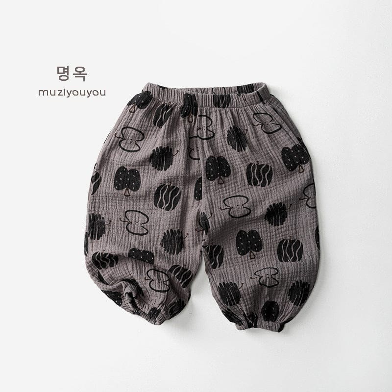 ロングパンツ・スウェットパンツ Gray Pink / 80cm 幾何学プリントサマーイージーパンツ【mh0010462】