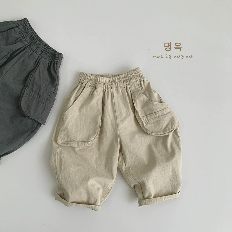 ロングパンツ・スウェットパンツ Khaki / 12M  80CM キッズパンツ ルーズ ビッグポケット ルーズパンツ 2カラー【mh0006338】