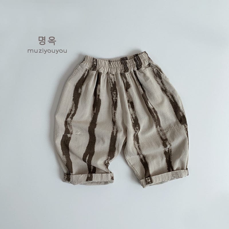 ロングパンツ・スウェットパンツ Khaki / 80cm ストライプクロップドパンツ【mh0009583】