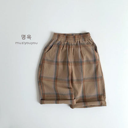ロングパンツ・スウェットパンツ Khaki / 80cm レトロチェックルーズパンツ【mh0009585】
