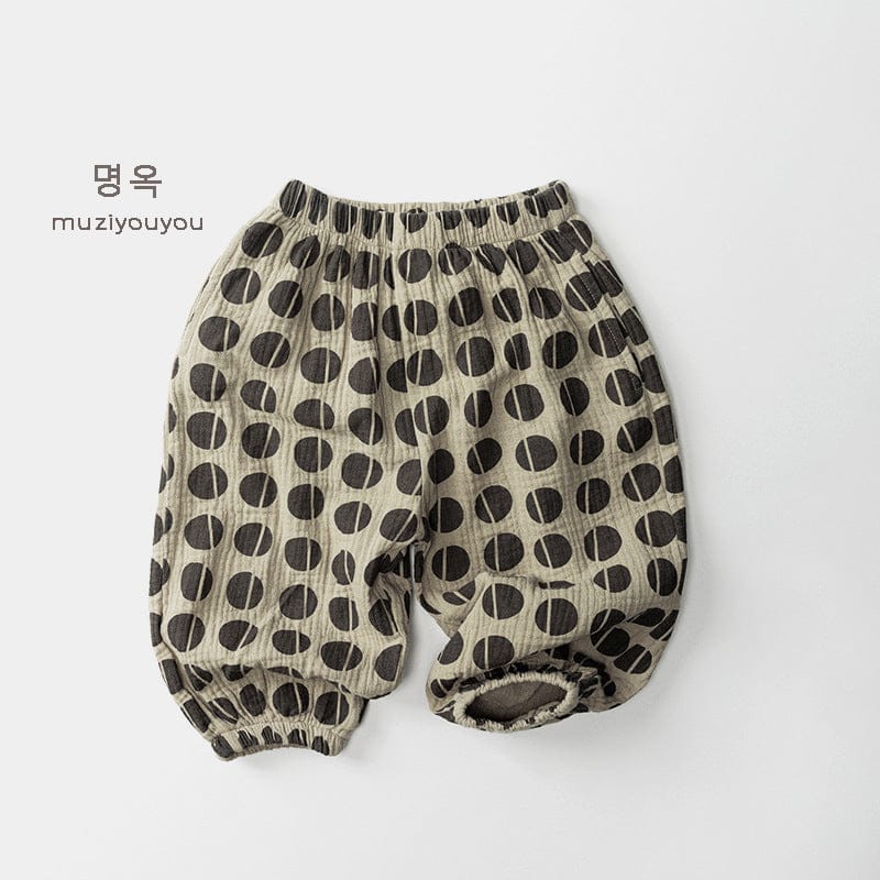 ロングパンツ・スウェットパンツ Khaki / 80cm 幾何学プリントサマーイージーパンツ【mh0010462】