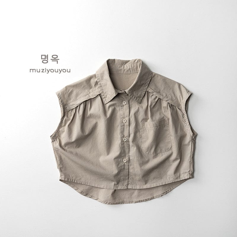 タンクトップ・キャミソール・ノースリーブトップス Khaki / 80cm シンプルノースリーブシャツ【mh0010466】