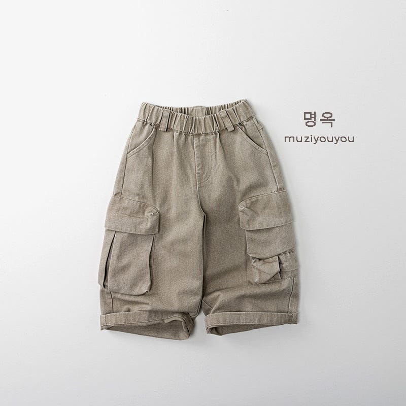 ロングパンツ・スウェットパンツ Khaki / 80cm フラップポケットルーズカーゴパンツ【mh0010875】