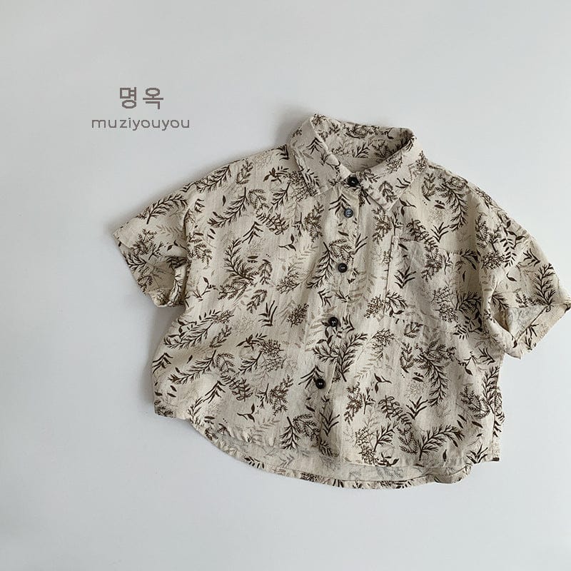 半袖シャツ・ブラウス Light Coffee / 80cm 半袖ルーズアロハシャツ【mh0009595】