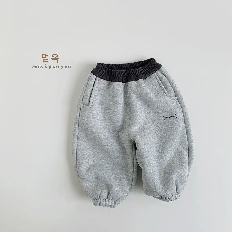 ロングパンツ・スウェットパンツ Light Gray / 12M  80CM キッズパンツ バイカラー裏ボアフリースロングスウェットパンツ【mh0008164】