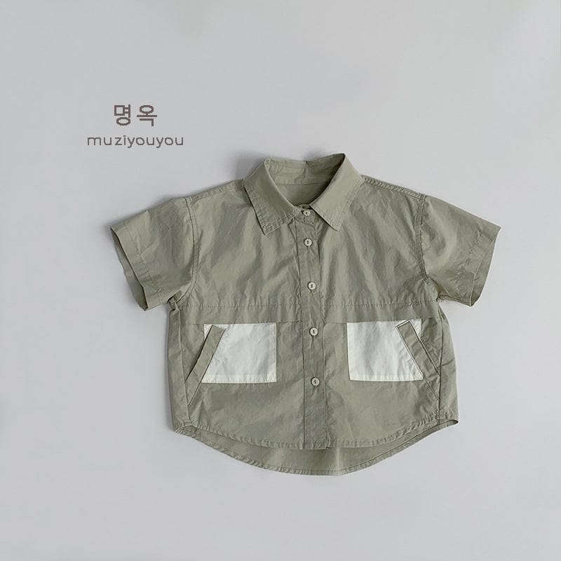 半袖シャツ・ブラウス Light Green / 80cm 半袖サファリシャツ【mh0009579】