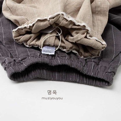 ロングパンツ・スウェットパンツ Linen Cotton Vertical Stripe Slacks リネンコットン ストライプパンツ【mh0012010】