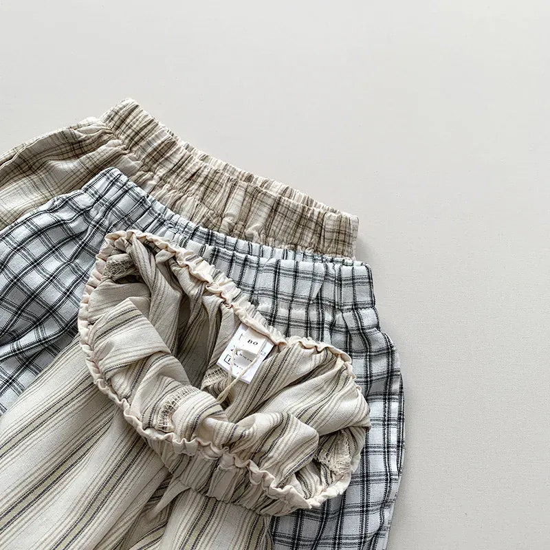 ロングパンツ・スウェットパンツ キッズパンツ サマージョガーパンツ 薄手パンツ チェック/ストライプ【mh0005519】