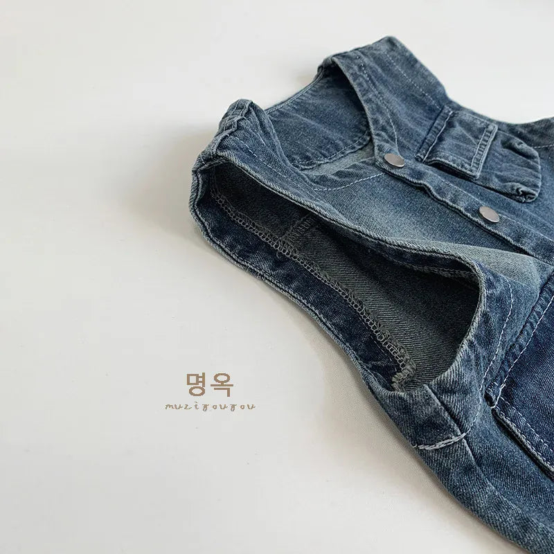 ベスト キッズベスト マルチポケットデニムベストジャケット【mh0006686】